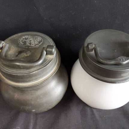Antique French pewter Sustenteur Medical Apothecary Jars for Sterilization - Estate Fresh Austin