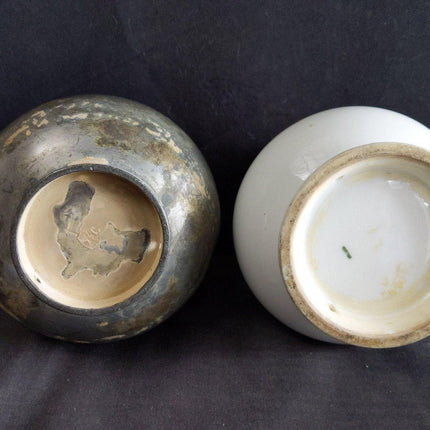 Antique French pewter Sustenteur Medical Apothecary Jars for Sterilization - Estate Fresh Austin