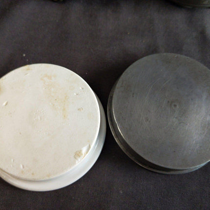 Antique French pewter Sustenteur Medical Apothecary Jars for Sterilization - Estate Fresh Austin