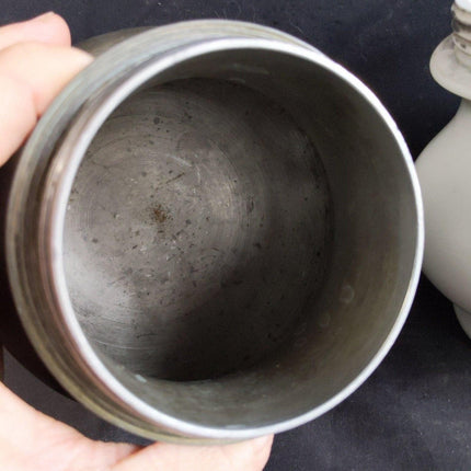 Antique French pewter Sustenteur Medical Apothecary Jars for Sterilization - Estate Fresh Austin