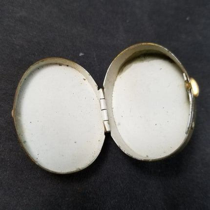 Antique French Pill/trinket Box Enamel on Copper lid c.1920 - Estate Fresh Austin