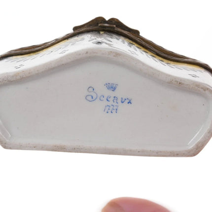 Antique French Porcelain snuff box marked Sceaux 1777 - Estate Fresh Austin