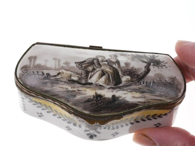 Antique French Porcelain snuff box marked Sceaux 1777 - Estate Fresh Austin