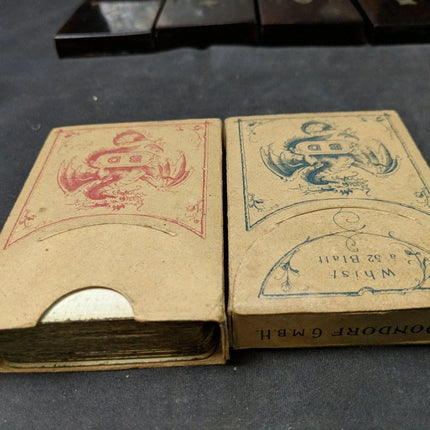 Antique Gambling Whist Set in Mother of Pearl Marquetry Box Nelson's Victory Cli - Estate Fresh Austin