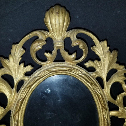 Antique Gilt Cast Iron Picture Frame 4"x 5.5" picture c.1900 - Estate Fresh Austin