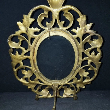 Antique Gilt Cast Iron Picture Frame 4"x 5.5" picture c.1900 - Estate Fresh Austin