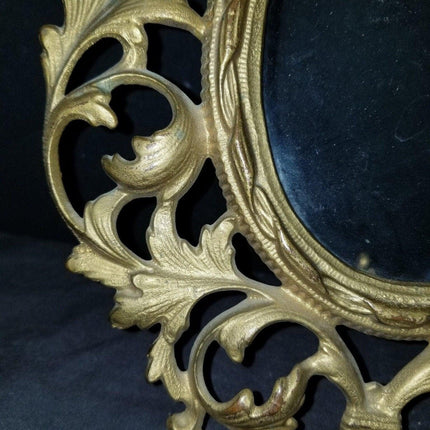 Antique Gilt Cast Iron Picture Frame 4"x 5.5" picture c.1900 - Estate Fresh Austin