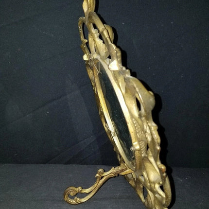 Antique Gilt Cast Iron Picture Frame 4"x 5.5" picture c.1900 - Estate Fresh Austin