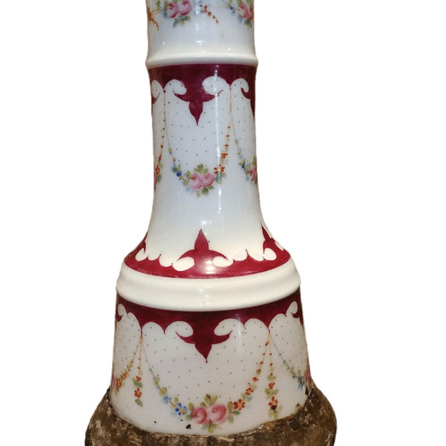 Antique Hookah Base Ornate Early 19th Century Hand Painted Porcelain - Estate Fresh Austin