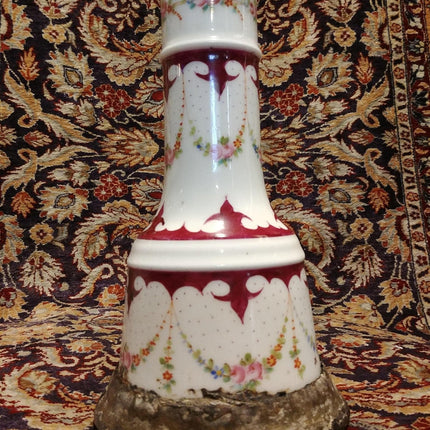 Antique Hookah Base Ornate Early 19th Century Hand Painted Porcelain - Estate Fresh Austin