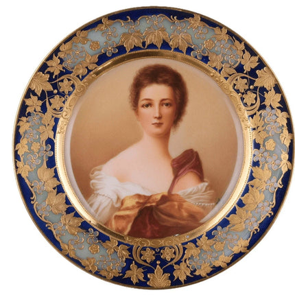 Antique Hutschenreuther Wagner Royal Vienna Style Cabinet plate Louise Marie Ann - Estate Fresh Austin