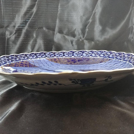 Antique Imari Charger Fish scale design with Scalloped Rim 17 3/8" due x 2 5/8" - Estate Fresh Austin