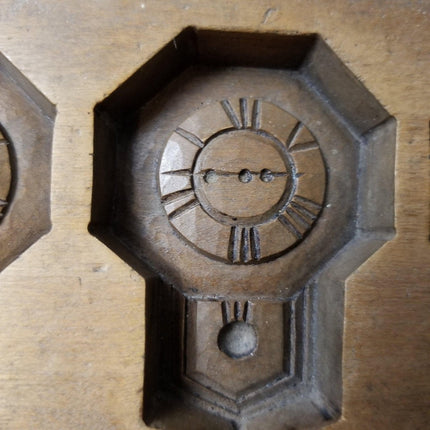 Antique Japanese Kashigata Carved Wood Cookie Mold ClocksC.1920. - Estate Fresh Austin