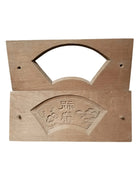 Antique Japanese Kashigata Carved Wood Cookie Mold Fan Cherry Blossom Signed C.1 - Estate Fresh Austin