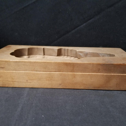 Antique Japanese Kashigata Carved Wood Cookie Mold Shrimp Signed C.1920 - Estate Fresh Austin