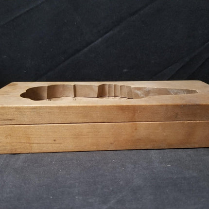 Antique Japanese Kashigata Carved Wood Cookie Mold Shrimp Signed C.1920 - Estate Fresh Austin