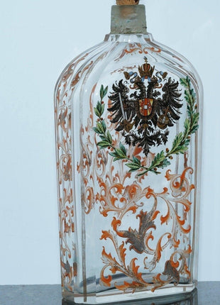 Antique Lobmeyr Austrian Double Eagle bottle - Estate Fresh Austin