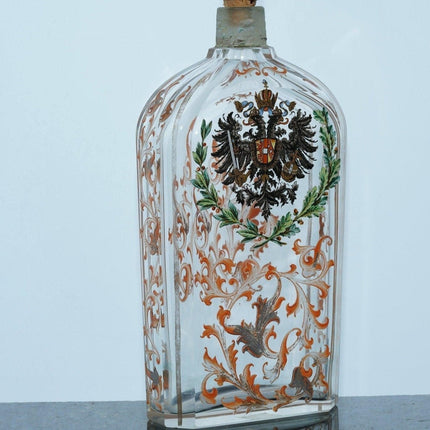 Antique Lobmeyr Austrian Double Eagle bottle - Estate Fresh Austin