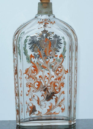 Antique Lobmeyr Austrian Double Eagle bottle - Estate Fresh Austin