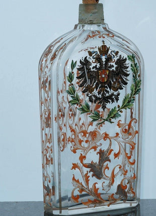 Antique Lobmeyr Austrian Double Eagle bottle - Estate Fresh Austin