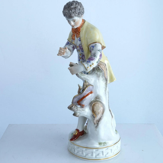 Antique Meissen Figure Gentleman Gathering Firewood - Estate Fresh Austin