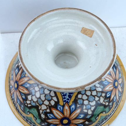 Antique Mexican Talavera Footed Compote - Estate Fresh Austin