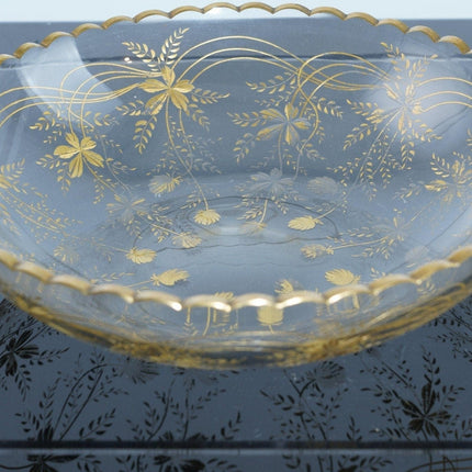 Antique Moser gilt/engraved crystal bowl - Estate Fresh Austin