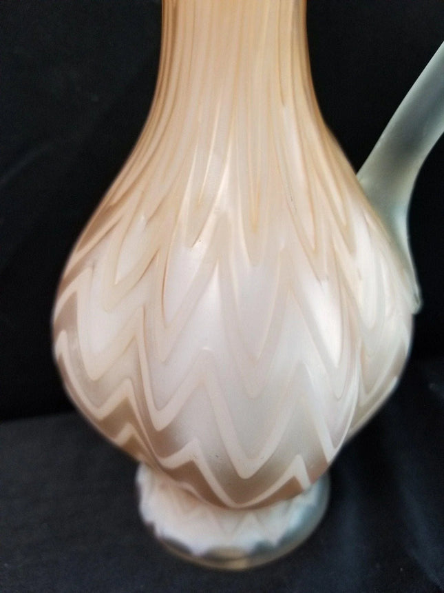 Antique Mother of Pearl Peach Satin MOP Glass Ewer c.1890 - Estate Fresh Austin