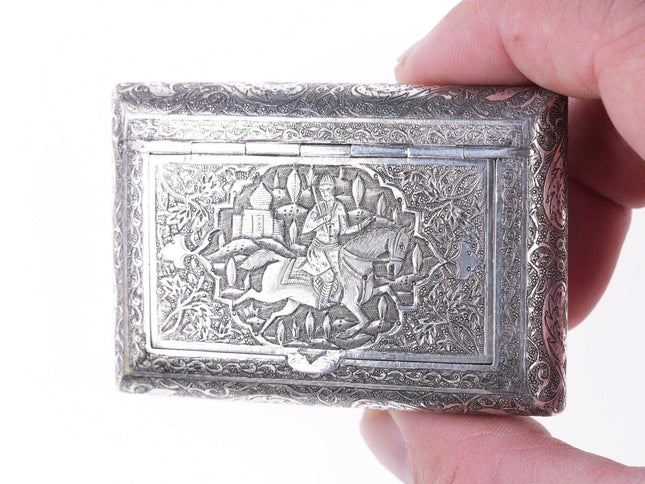 Antique Persian Silver Snuff box Addolhosein - Estate Fresh Austin