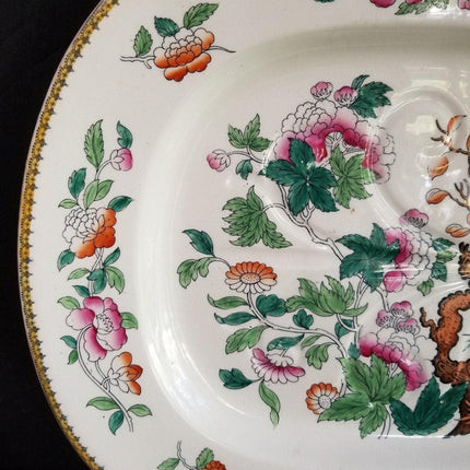 Antique Royal Doulton Indian Tree Meat Platter with Drain Well Hand Painted Poly - Estate Fresh Austin