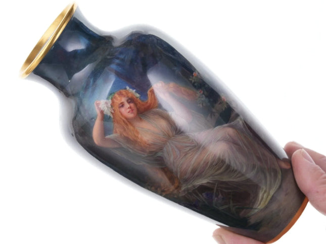 Antique Royal Vienna/KPM Style hand painted Cabinet Portrait vase of beauty - Estate Fresh Austin