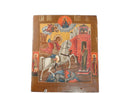 Antique Russian Icon Hand painted on wood panel St George Slaying the Dragon - Estate Fresh Austin