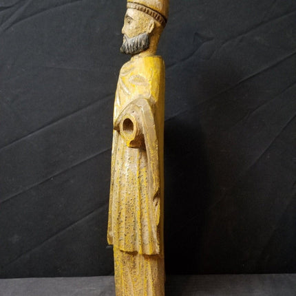 Antique Santos Bishop Doll Carved Wood Polychrome 18th - 19th century - Estate Fresh Austin