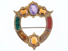 Antique Scottish 15ct gold citrine, amethyst, and agate pin - Estate Fresh Austin