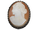 Antique Shell cameo Pendants brooch signed A.C.C. on mount pin - Estate Fresh Austin