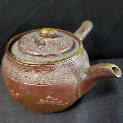 Antique Small Japanese Teapot Red Clay Thin Porcelain unusual c.1900 - Estate Fresh Austin