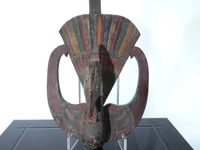 Antique Southeast Asian Carved Polychrom Bird Wall hanging - Estate Fresh Austin