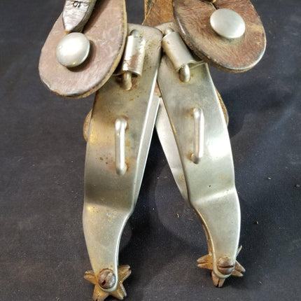 Antique Spurs North and Judd anchor Mark with leathers Western Americana c.1900 - Estate Fresh Austin