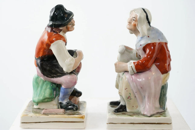 Antique Staffordshire Cobbler and Wife bookend figures - Estate Fresh Austin