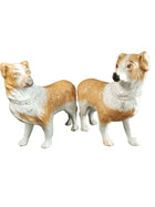 Antique Staffordshire Collie Dogs Oversized Pair 12