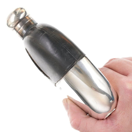 Antique Sterling silver over glass flask - Estate Fresh Austin