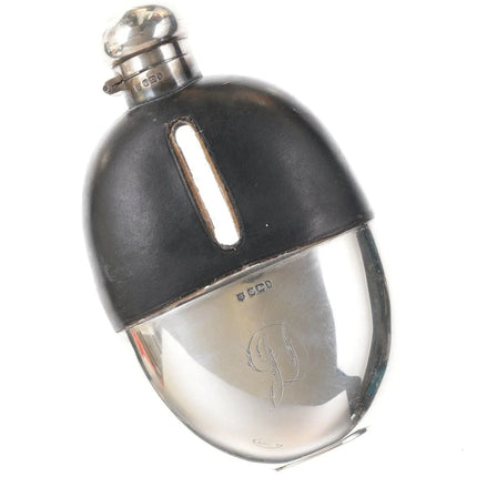 Antique Sterling silver over glass flask - Estate Fresh Austin