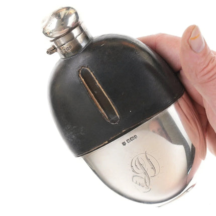 Antique Sterling silver over glass flask - Estate Fresh Austin