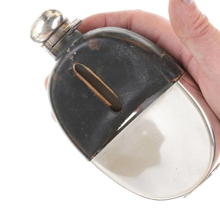 Antique Sterling silver over glass flask - Estate Fresh Austin