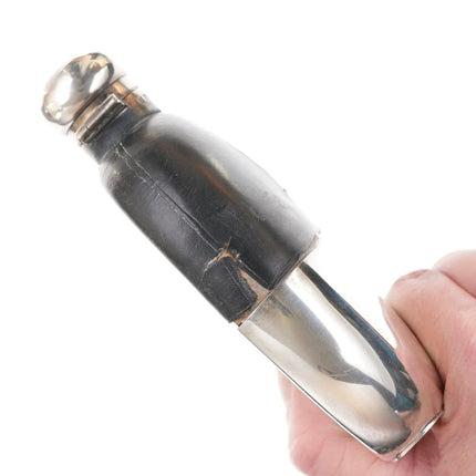 Antique Sterling silver over glass flask - Estate Fresh Austin