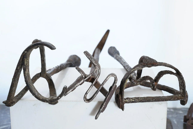 Antique Texas Branding Iron Candlesticks (5) 19th century - Estate Fresh Austin