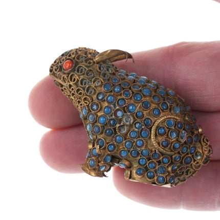 Antique Tibetan Coral/turquoise/glass foo lion/rabbit - Estate Fresh Austin