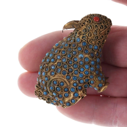 Antique Tibetan Coral/turquoise/glass foo lion/rabbit - Estate Fresh Austin