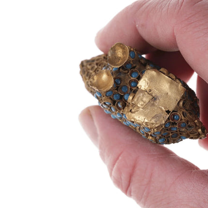 Antique Tibetan Coral/turquoise/glass foo lion/rabbit - Estate Fresh Austin