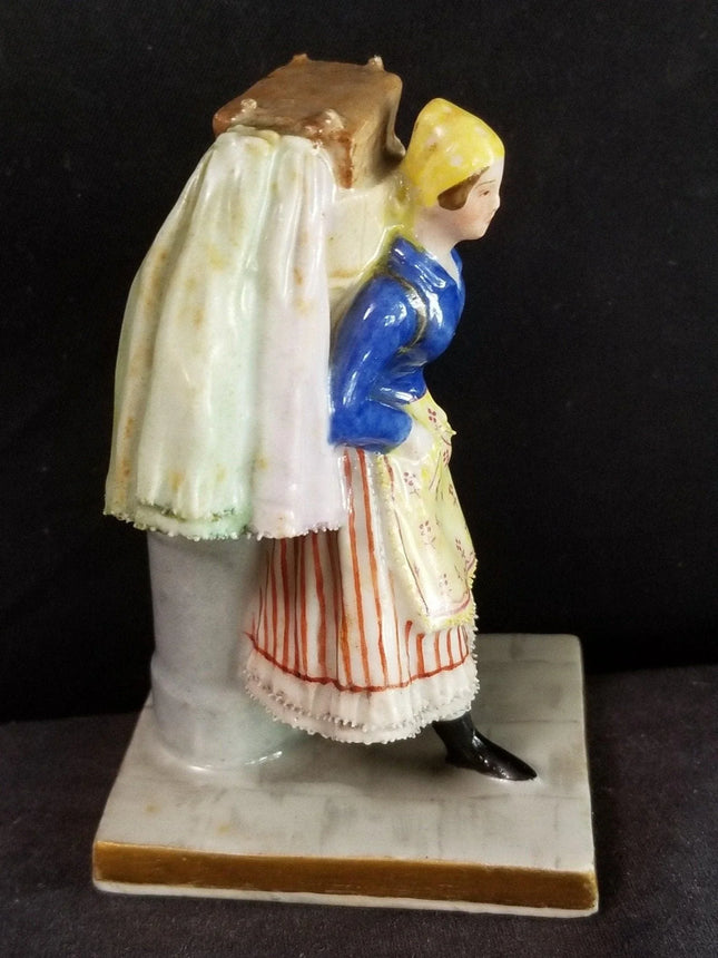Antique Vienna Figure Lace woman Laundress Meissen KPM style Impressed Shield Ma - Estate Fresh Austin
